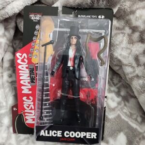 McFarlane Music Maniacs Metal 6" Alice Cooper Action Figure Sealed *Wear On Box*